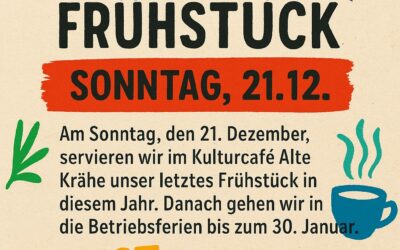 🍳 Letztes Frühstück des Jahres – am Sonntag, 21.12.